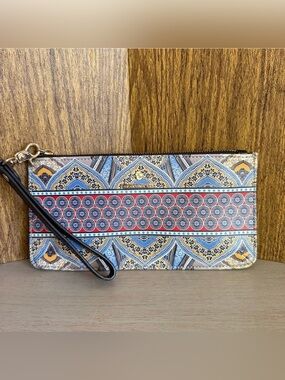 Spartina 449 Retreat Paisley East West Wristlet Clutch Credit Card Holder 10x5x5
